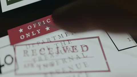 Official document with stamp Received indicating a restricted use Stock Footage 333404019