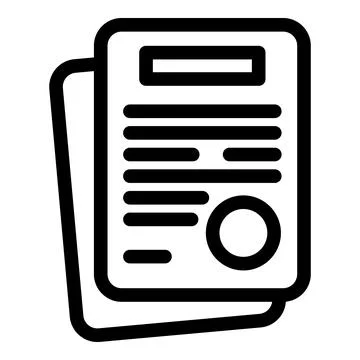 Official document with stamp representing agreement or contract Illustrazione stock