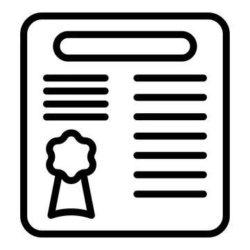 Official document with a star badge representing certification and achievement Stock Illustration