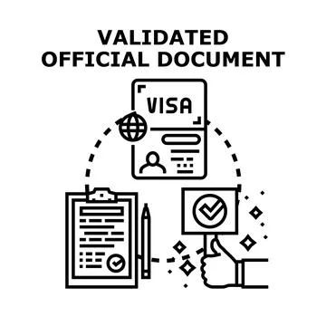 Official document validation process and approval concept Stock Illustration