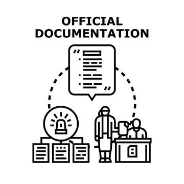 Official documentation process requiring legal authorization Illustrazione stock