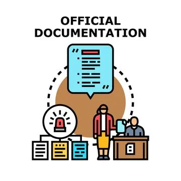 Official documentation process requiring legal authorization Stock Illustration