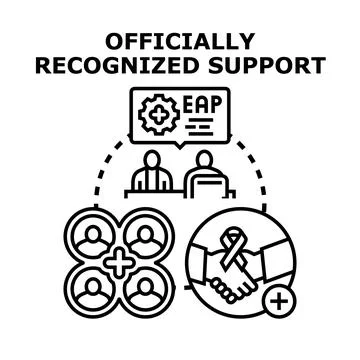 Official employee assistance professional program providing support 库存插图