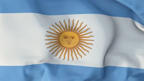 Official flag of the Argentinian republic moving with the wind. Stock Footage 131514366