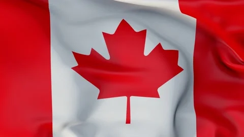 Official flag of Canada hoisted in the wind. 4K video Stock Footage 131514853