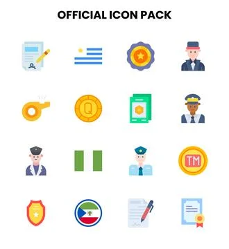 Official Flat Design Icons Pack Stock Illustration