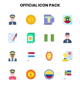 Official Flat Scalable Icons Pack 스톡 일러스트