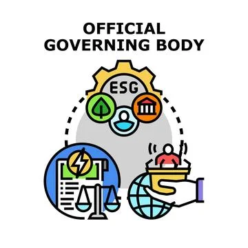 Official governing body implementing environmental social governance principl Stock Illustration
