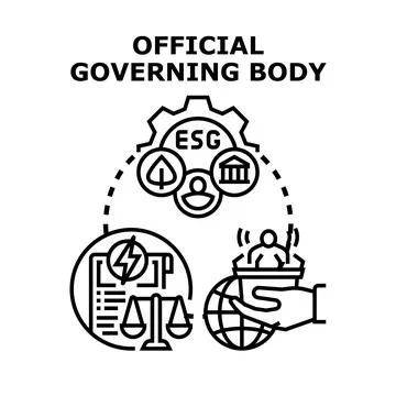 Official governing body implementing environmental social governance principl Stock Illustration