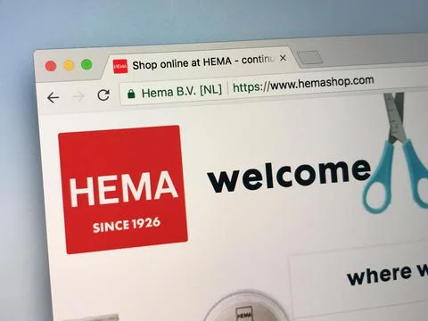 Official homepage of hemashop.com Stock Photos
