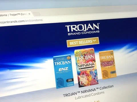 Official internet website of Trojan condoms Stock Photos