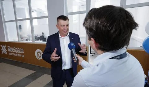 Official launch of the Blue Space Drone Engineering Lab at Politehnica Universit Fotos de archivo