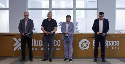 Official launch of the Blue Space Drone Engineering Lab at Politehnica Universit Fotos de archivo