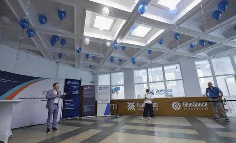 Official launch of the Blue Space Drone Engineering Lab at Politehnica Universit Fotos de archivo