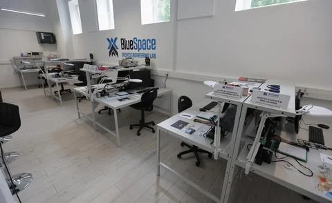 Official launch of the Blue Space Drone Engineering Lab at Politehnica Universit Fotos de archivo