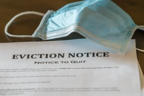 Official legal eviction order or notice to renter or tenant of home with face Stock Photos