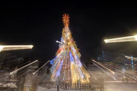 Official lighting of the Christmas tree in Sofia Foto stock