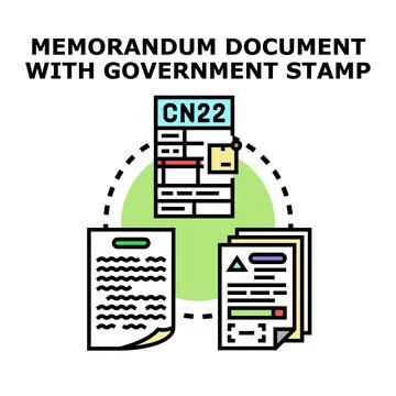 Official memorandum document process for customs and declarations Stock Illustration