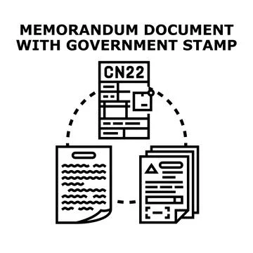 Official memorandum document process for customs and declarations Stock Illustration