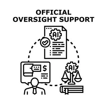 Official oversight support for artificial intelligence regulation Stock Illustration