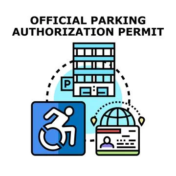 Official parking authorization permit vector concept 스톡 일러스트