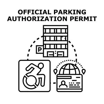 Official parking authorization permit vector concept 스톡 일러스트