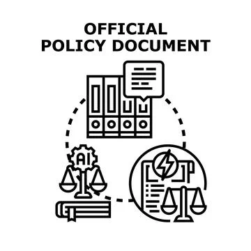 Official policy document concept illustrating regulation and compliance Stock Illustration