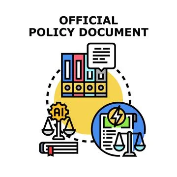 Official policy document concept illustrating regulation and compliance イラスト素材