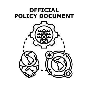 Official policy document concept illustration protecting planet Stock Illustration