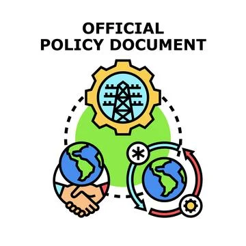 Official policy document concept illustration protecting planet Stock Illustration