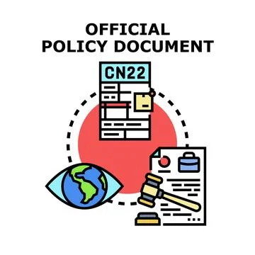 Official policy document concept vector illustration Stock Illustration