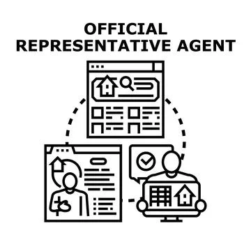 Official real estate representative agent service Ilustración de archivo