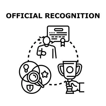 Official recognition process with award and success concept Stock Illustration