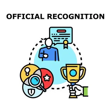 Official recognition process with award and success concept Stock Illustration