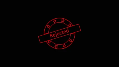 Official red rejected stamp graphics signify denied application requests. C.. Stock Footage 337817228