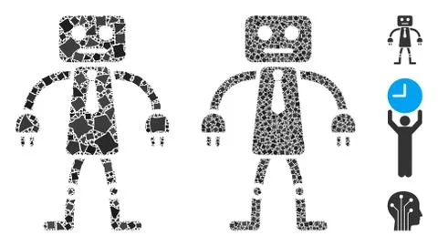 Official robot Mosaic Icon of Bumpy Elements Stock Illustration