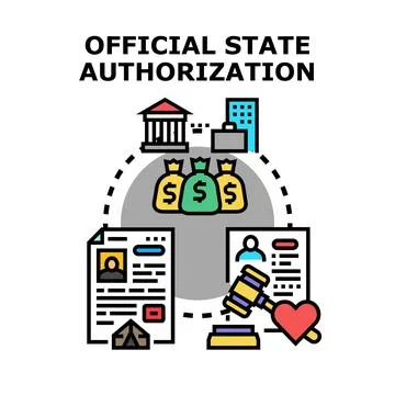Official state authorization process icon concept イラスト素材