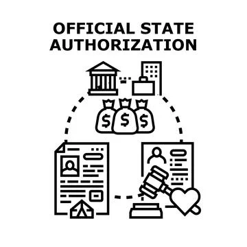 Official state authorization process icon concept Stock Illustration