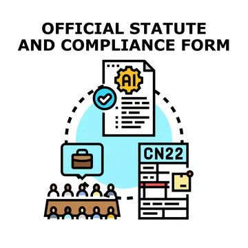 Official statute and compliance form with ai regulation Stock Illustration