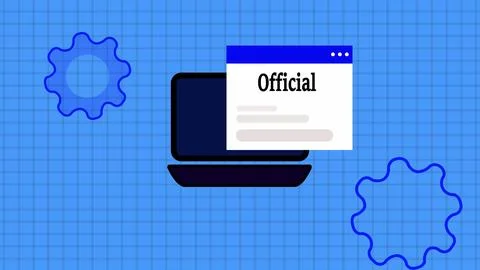 Official text isolated digital technology notification message page on lapt.. Illustrazione stock