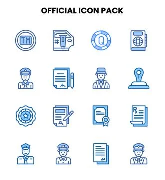 Official Two Colour Graphics Icons Pack Stock Illustration