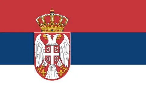 Official vector flag of Serbia . Stock Illustration