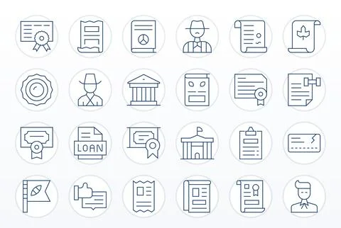 Official Vector Icon Set with 24 Thin Line Retina Ready Display Perfect Gra.. Stock Illustration