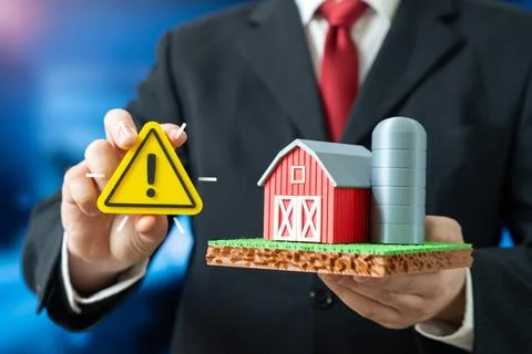 Official warning about problems in the agricultural sector. Crisis, subsidi.. Stock-Fotos