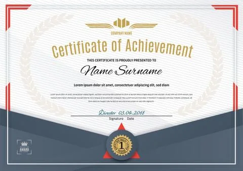 Official white certificate with dark triangle design elements. Business clean 스톡 일러스트