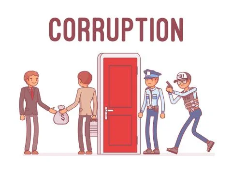 Officials arrested in corruption case Stock Illustration