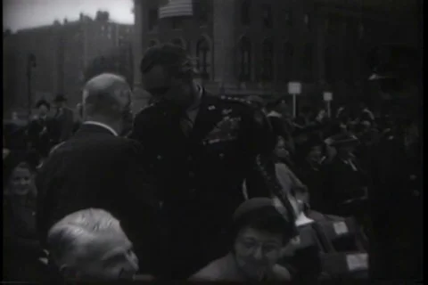 Officials gather for academic draft installation ceremony - 1948 Stock Footage 91021795