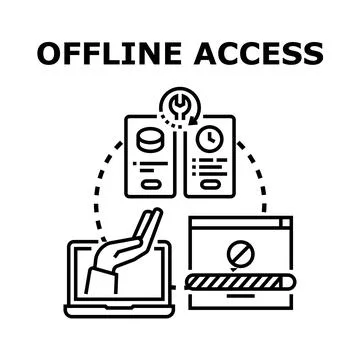 Offline access data synchronization and connection issues Stock Illustration
