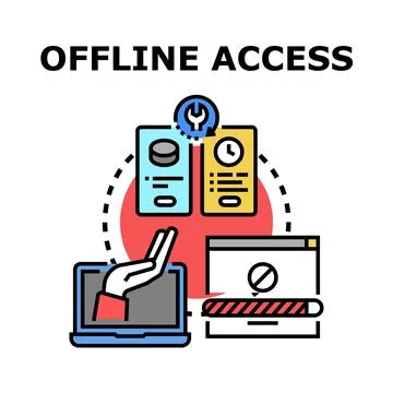 Offline access data synchronization and connection issues Stock Illustration