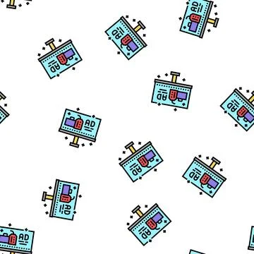 Offline advertise vector seamless pattern Stock Illustration